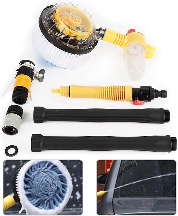 Car Wash Brush Kit, Car Spin Brush Home Car Washing Autospinning Brush Clean Tools High Pressure Washer Accessories Chen