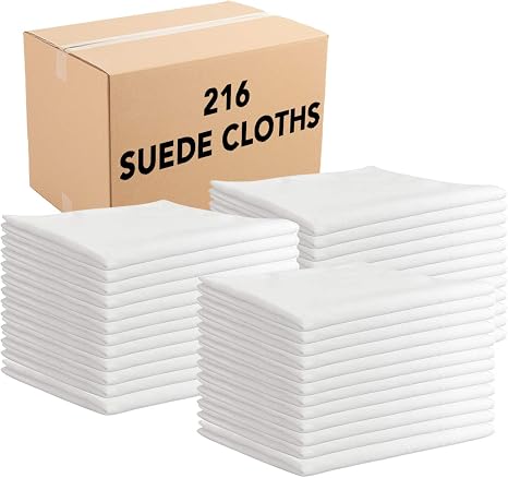 Arkwright Microfiber Suede Glass Cloths - (Case of 216) Absorbent Dish Drying Cloth, Bulk Cleaning Towel Set Perfect for