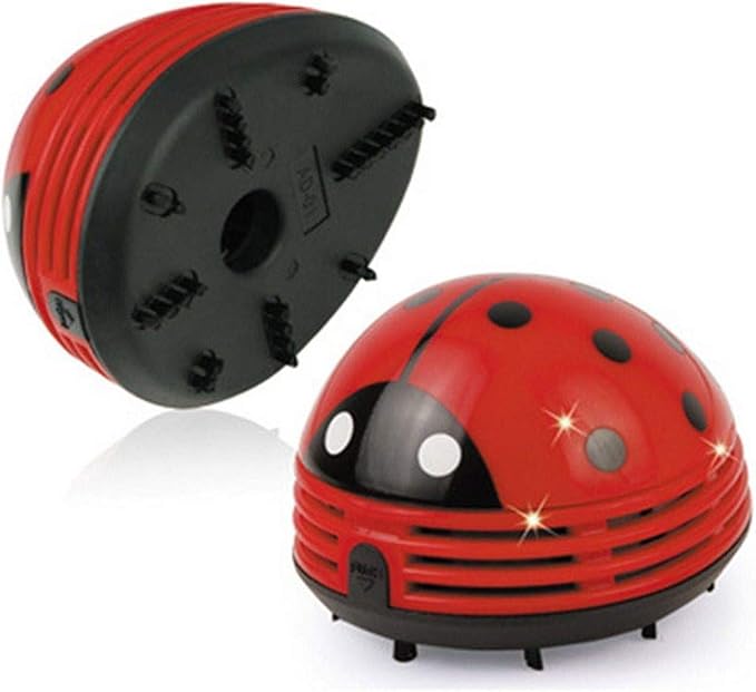 Ladybug Cartoon Mini Vacuum Cleaner Desktop Vacuum Dust Keyboard Sweeper Cordless Portable Corner Cute 2Pcs