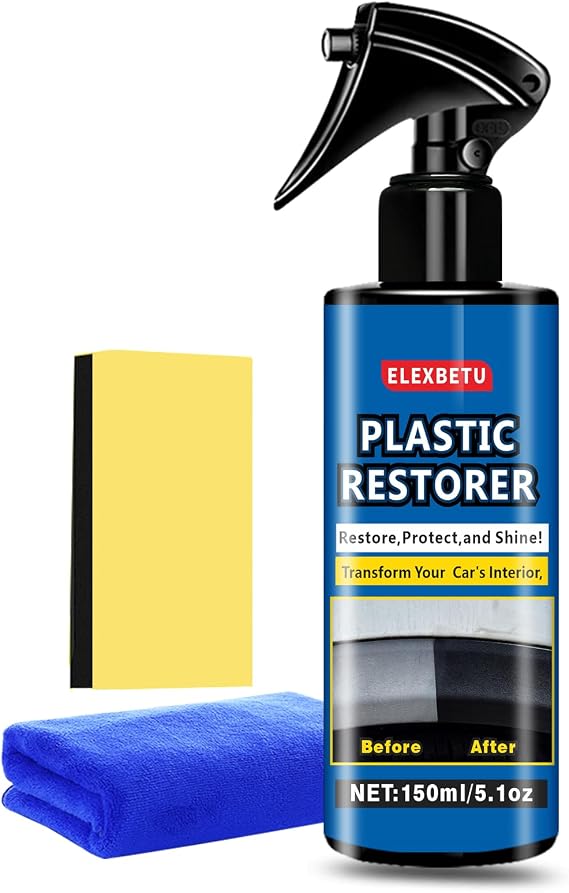 Plastic Trim Restorer for Cars, 150 mL/5.1 fl oz, Faded Black Plastic Care for Interior and Exterior Trim, Natural Matte