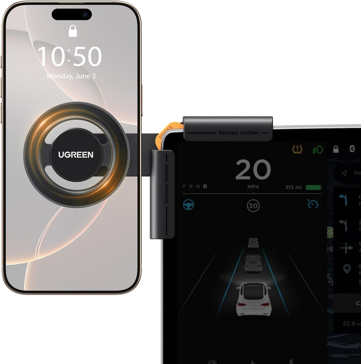 Tesla Phone Mount with Strongest Magnet Power, Fully Adjustable View