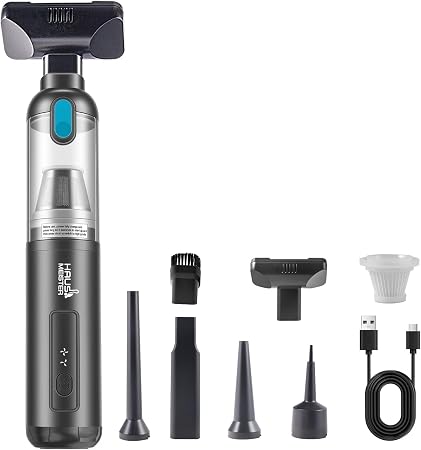 HAUSMEISTER Airflex Go Cordless Car Vacuum 16000Pa, 4-in-1 Handheld Vacuum with Air Duster & Inflator, Portable Mini Vac