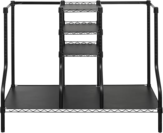 SafeRacks Golf Equipment Organizer Rack, Golf Bag Storage Rack for Garage, Fits 2 XL Bags & Accessories - Standard and D