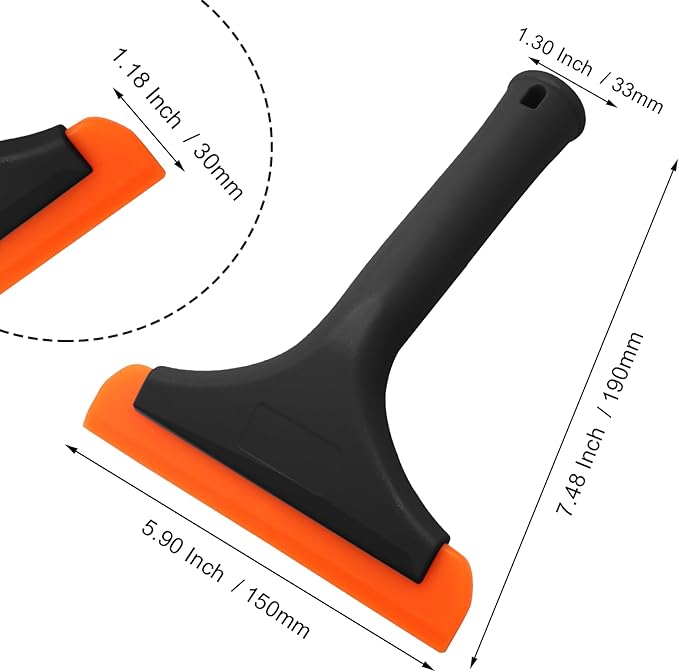6 Inch Car Window Squeegee Silicone Squeegee, Auto Window Squeegee Small Windshield Squeegee, Tile Squeegee Mirror Squeegee Shower Squeegee for Glass Doors (Black Handle), DX240410-773