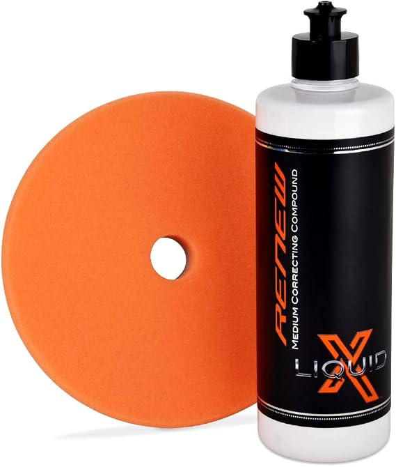 Liquid X Renew Medium Correcting Compound & HDO Dual Density Medium Foam Cutting Pad - Cut Through Swirls/Scratches Fast
