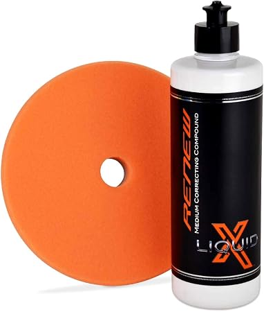 Liquid X Renew Medium Correcting Compound & HDO Dual Density Medium Foam Cutting Pad - Cut Through Swirls/Scratches Fast