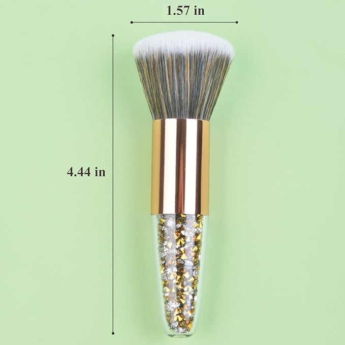 Nail Art Dust Powder Remover Brush Rhinestone Handle Nail Art Dust Cleaner Brush Professional Nail Art Tool for Acrylic Gel Nails