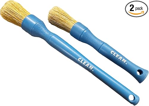Clean. Blue Boar’s Hair Detailing Brush – Professional Grade Auto Detailing Brush for Interior & Exterior Cleaning – Sof