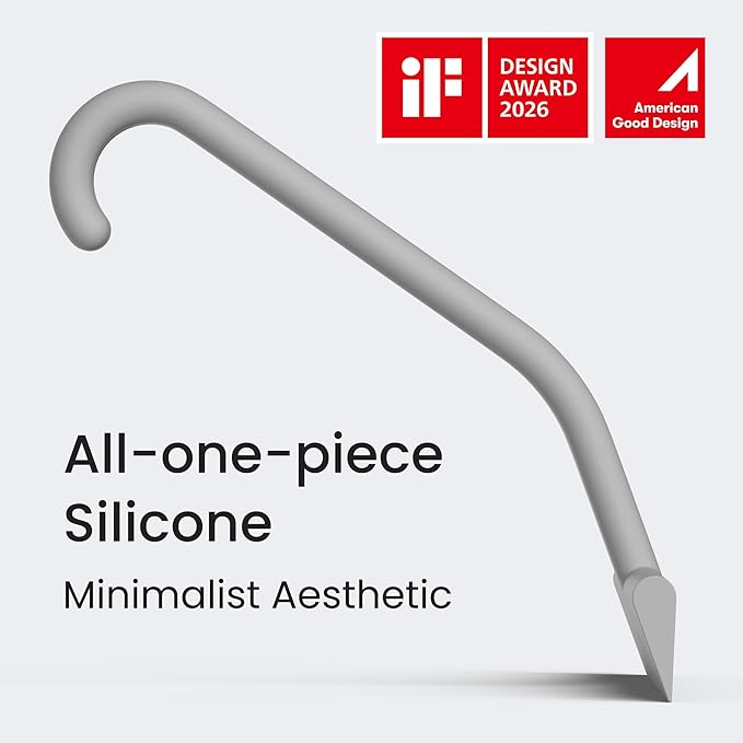dancemoon JustHang Shower Squeegee for Glass Doors, All-One-Piece Award-Winning Silicone Squeegee with Built-in Hook for Bathroom, Window, Mirror, Tile Wall, Car, Streak-Free Cleaner Tool,10-Inch Gray