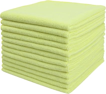 Tricol Clean Microfiber Cleaning Cloth, 16in*16in, 12 Pack Ultra-Thick Cleaning Rags, Super Absorbent, Lint Free & Strea