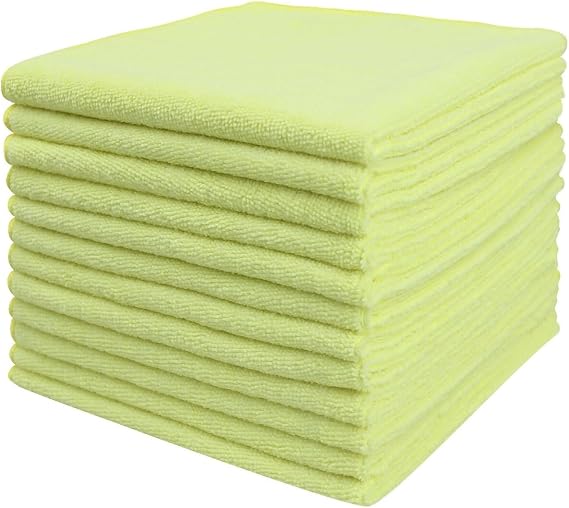 Tricol Clean Microfiber Cleaning Cloth, 16in*16in, 12 Pack Ultra-Thick Cleaning Rags, Super Absorbent, Lint Free & Strea