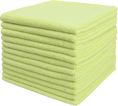 Tricol Clean Microfiber Cleaning Cloth, 16in*16in, 12 Pack Ultra-Thick Cleaning Rags, Super Absorbent, Lint Free & Strea