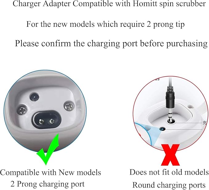 9V Replacement Charger for LABIGO Electric Spin Scrubber Compatible with LABIGO LA1, for Voweek VWS211, SP02, for Homitt HM115C HM115CW Electric Spin Scrubber Power Supply, Cord Length 5.9Ft