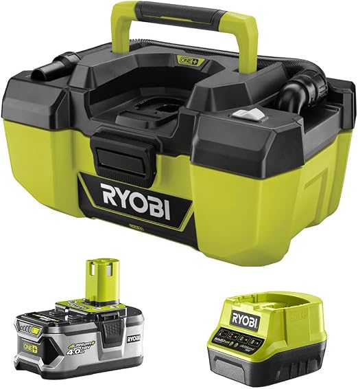 RYOBI 18-Volt ONE + Lithium-Ion Cordless 3 Gal. Project Wet/Dry Vacuum with Acessory Storage, 4.0 Ah Battery and Charger