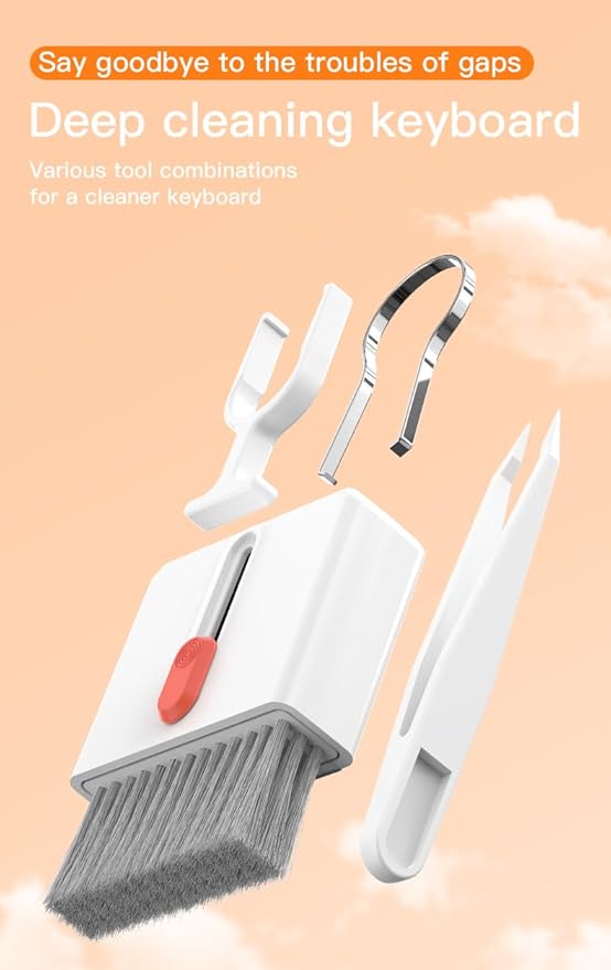 32-in-1 Multi-Functional Cleaning Kit for Electronics Including Headphones,Mobile Phones,Computer,Monitor,Lens and etc, Compact and Portable Design, White