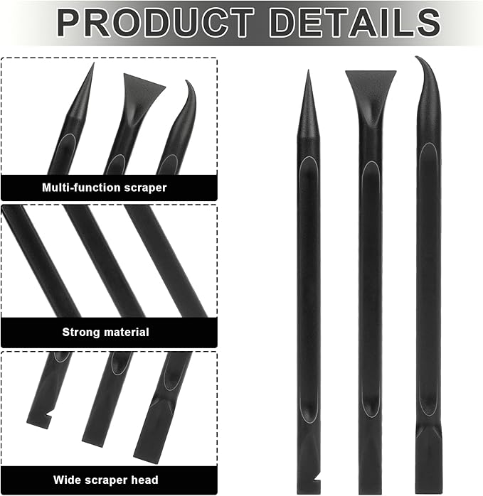 Crevice Cleaning Tool, 9 PCS Carbon Fiber Plastic Scraper Tool Car Detailing Brush Set Non-scratch Multi-purpose Scraper for Clean Small Narrow Spaces and Gaps, Remove Stickers Labels Oil Stains Dirt