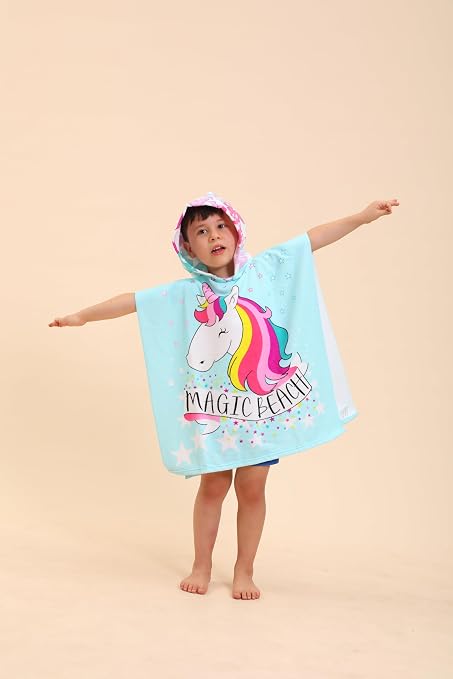 Unicorn Kids Hooded Towels - Swimming Towels & Robes for Boys/Girls, 2-10 Years