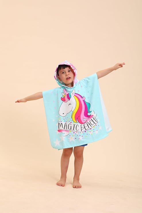 Unicorn Kids Hooded Towels - Swimming Towels & Robes for Boys/Girls, 2-10 Years