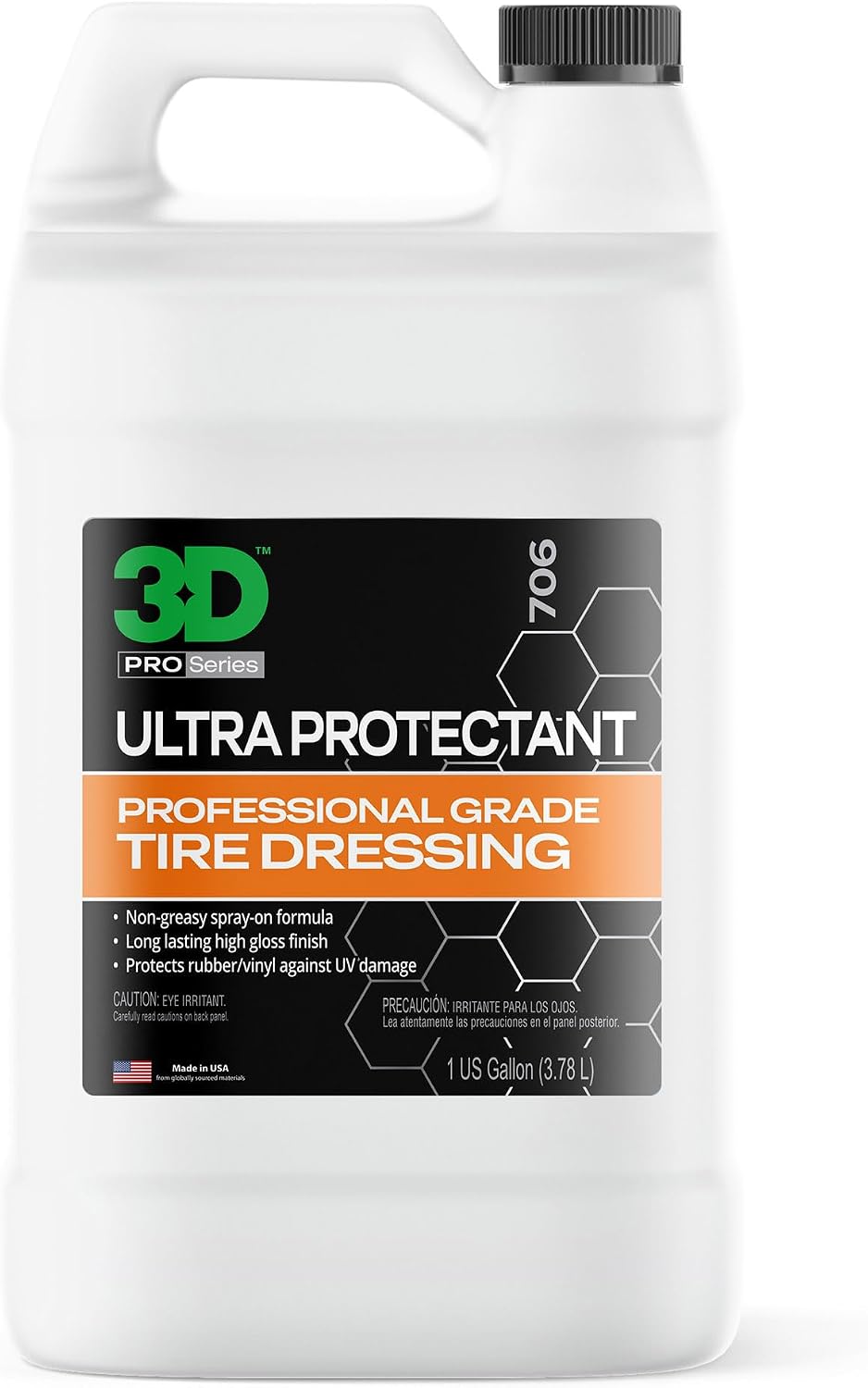 Ultra Protectant Tire Shine Spray – Water-Based High Gloss Tire Dressing | Long Lasting UV Protection for Rubber & Vinyl | No Sling | Made in USA |1 Gallon