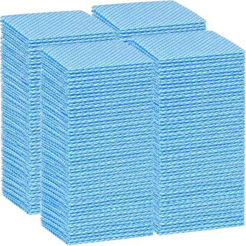 200 Pack Disposable Dish Cloths 14×16 in, Handy Wipes Reuseable Cleaning Cloths Disposable Cleaning Towels for Kitchen and Home, Blue