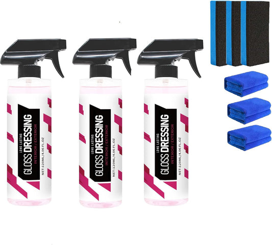 Car Plastic Tire Restorer – Ceramic Coating Trim Dressing for Faded Tires, Interior & Floor Mats – Quick Detailer, Gloss Shine