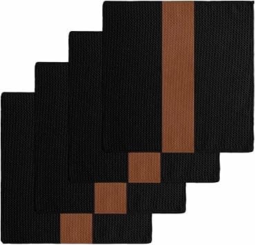 DecorLovee Black Brown Kitchen Towels Set of 4, Waffle Microfiber Towels Cleaning, Absorbent Dish Towels Cloths Decorati