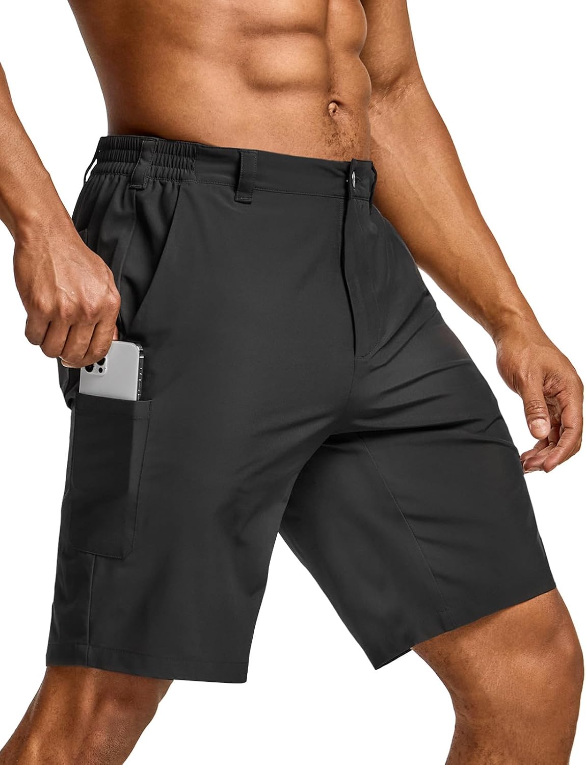 Men's Quick Dry Stretch Hiking Cargo Shorts, Lightweight Water Resistant Tactical Casual, Golf & Outdoor with Pockets