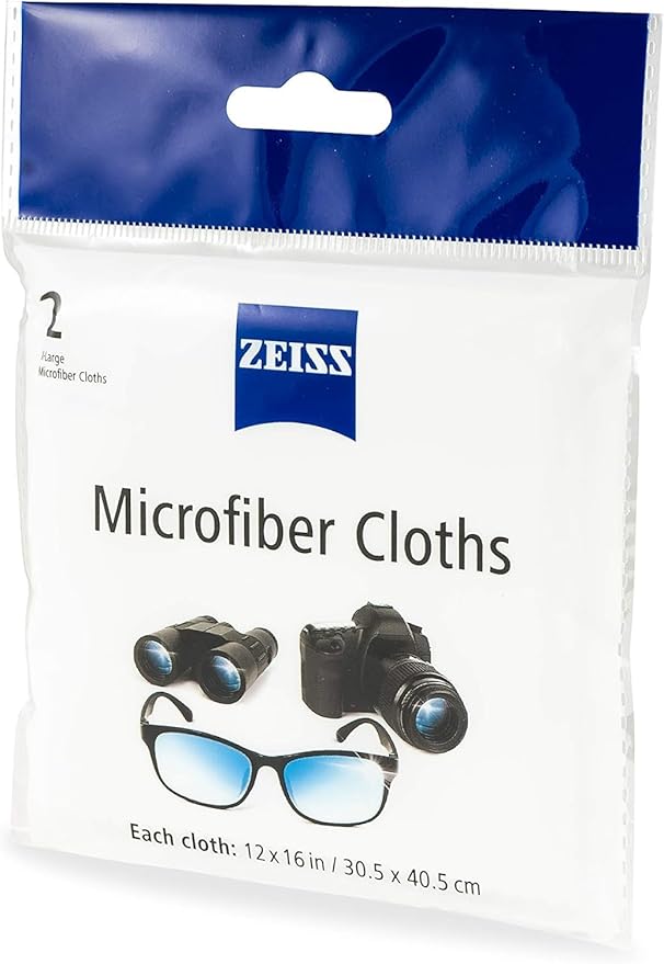 ZEISS MicroFiber Lens Cleaning Cloth (Pack of 2) JUMBO SIZE