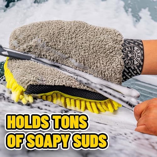 Three-Way Plush Microfiber Wash Mitt, Scratch-Free, 2 Pack