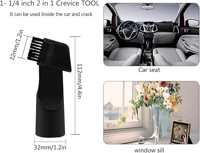 1 1/4 inch Vacuum Attachments Brushes Kit 1-1/4 inch 1-3/8 inch Vacuum Cleaner Accessories for 32mm and 35mm Standard Hose