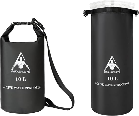 Oak-Sports Dry Bag Waterproof Backpack 5L/10L/20L, Roll Top Lightweight Beach Bag with Double Zipper Seal for Swimming, 