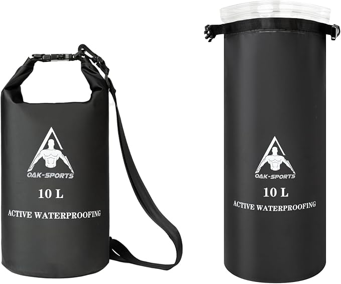 Oak-Sports Dry Bag Waterproof Backpack 5L/10L/20L, Roll Top Lightweight Beach Bag with Double Zipper Seal for Swimming, 