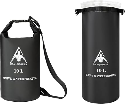 Oak-Sports Dry Bag Waterproof Backpack 5L/10L/20L, Roll Top Lightweight Beach Bag with Double Zipper Seal for Swimming, 
