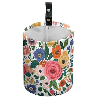Flower Leaves Car Trash Can Waterproof Garbage Can Car Seat Back Hanging Trash Bag Portable Camping Garbage Bin Storage 