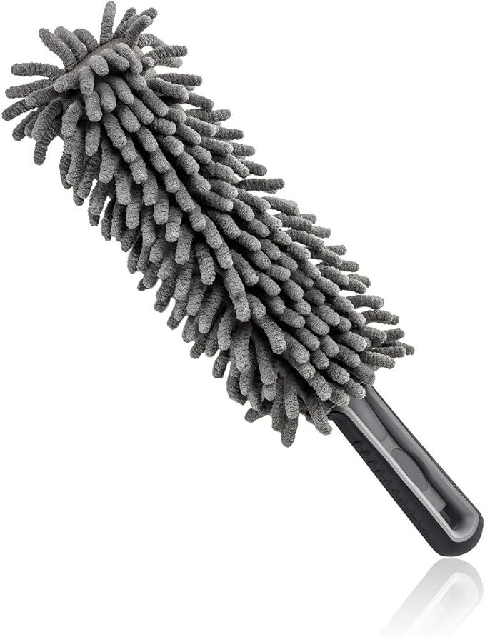 Car Dusting Brush, Portable Microfiber Scratch-Free Vehicle Duster with Soft Grip Handle, Multifunctional Large Dash Cleaner for Car/Truck/SUV, Universal Car Accessories