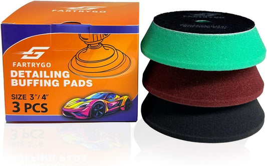 3 Inch Foam Polishing Pads – 3 Pack Small Detailing Pads for Spot Correction, Swirl Removal & Finishing – Compact Buffing Pads for Car
