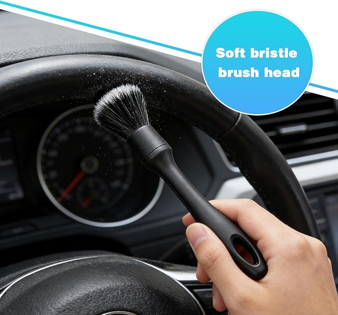 Bittwee Car Detailing Brush Kit, 5PCS Soft Bristle Multi-Use Vehicle Air Vent Detailing Wash Brushes, Automotive Interior or Exterior Cleaning Kit, Universal for SUV Automobile Truck