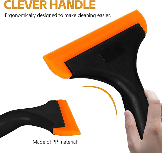 Wuyaoyao 2PCS Silicone Squeegee, Small Squeegee for Car, Automotive Mini Window Squeegees, Shower Squeegees, Water Wiper Cleaning Tool for Car Windshield, Window, Mirror, Glass Door (Black)