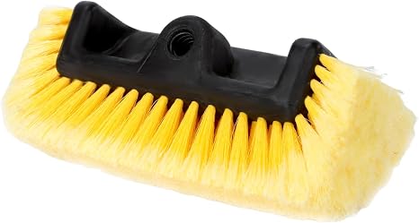 GIANT BEAR 10" Flow-Thru Penta-Level Car Wash Brush Head with Soft Yellow Bristles, Not Hurt Paint Scratch Free Cleaner 