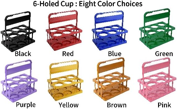 6 Cup Drink Carrier with Handle, Plastic Cup Carriers for Drinks