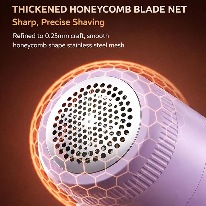 Fabric Shaver Lint Remover, Rechargeable Clothes Shaver for Sweaters, Furniture, Couch, Remove Fuzz and Pilling from Blankets, Jackets, Bedding, Purple