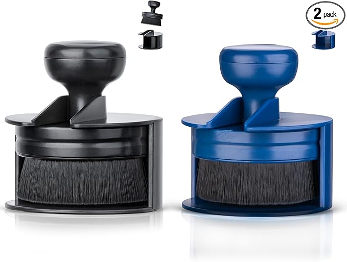 BABYSHEEP Car Tire Shine Applicator,Vegan Tire Shine Brush with Stand for Auto Detailing Cleaning Service,Black+Blue (2pc)