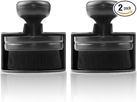 2 PCS Car Tire Shine Applicator Brush, Auto Tire Detail Brushs, Portable Car Tire Brush with Seal Cover Design, High Den