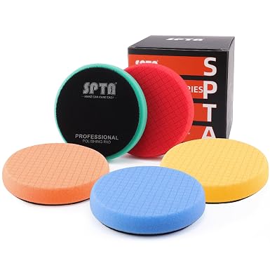 Buffing Polishing Pads, SPTA 5Pcs 5.5 Inch Face for 5 Inch 125mm Backing Plate Mix Cutting Force Buffing Pads Cutting Po