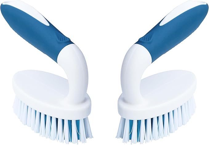 Scrub Brush, 2 Pack Household Cleaning Brushes with Stiff Bristles, Scrubbing Brush for Carpet, Shower, Bathtub, Kitchen, Pool Tile, Bathroom Scrubber, Small