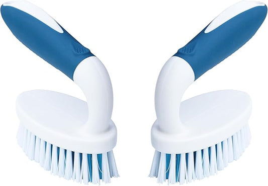 Scrub Brush, 2 Pack Household Cleaning Brushes with Stiff Bristles, Scrubbing Brush for Carpet, Shower, Bathtub, Kitchen, Pool Tile, Bathroom Scrubber, Small