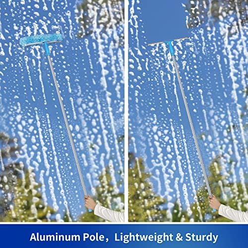 Window Squeegee Extension Pole, 4 Pieces Aluminum Pole, 54.3 inch