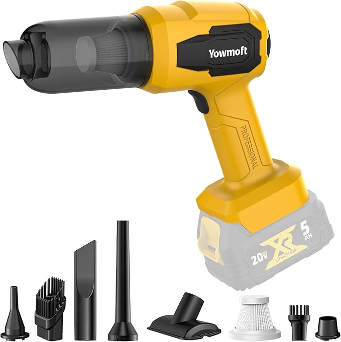 3 in 1 Handheld Car Vacuum Compatible with 20V Battery with 21000pa Strong Suction, Handheld Vacuum Cordless & Blower with 200W Brushless Motor, Mini Vacuum Cleaner for Car, Home (No Battery)
