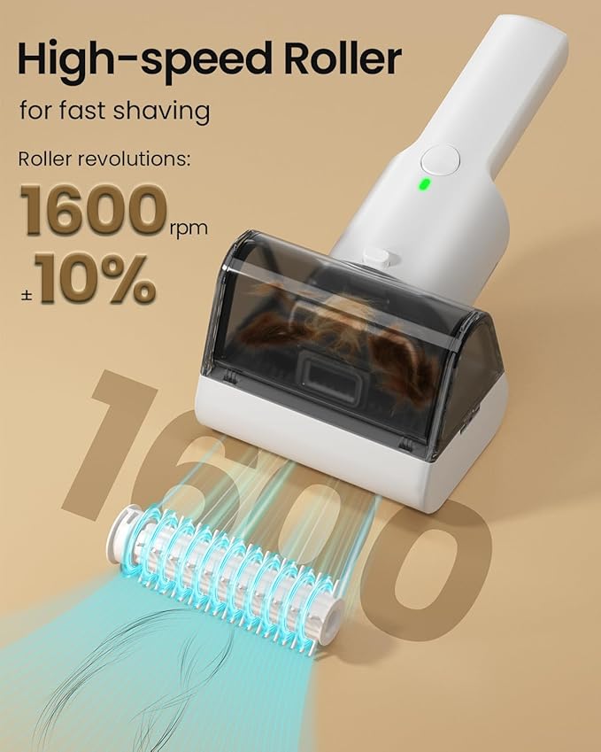 Misfans Electric Pet Hair Removal Tool,2025-Upgrade Cat&Dog Hair Vacuum & Lint Rollers Remover,Automatic Portable Hair Tool for Indoor and Outdoor,Cat Bed,Climbing Frame,Board,Carpet,Mats,Car Mats