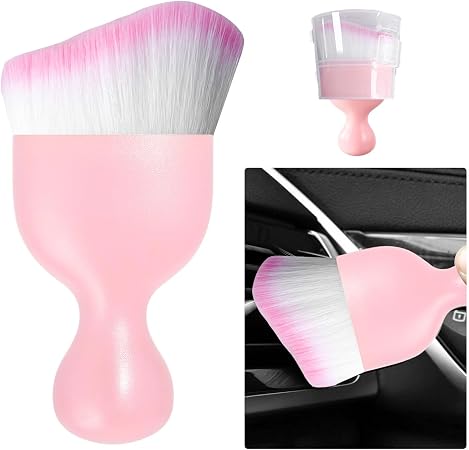 Ziciner Car Detailing Brush, Curved Soft Bristles Auto Removal Dust Collectors, Universal Vehicle Dashboard, Air Conditi